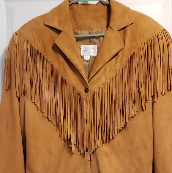 VAKKO Jacket Suede Leather Boho Fringe - Picture 6 of 8